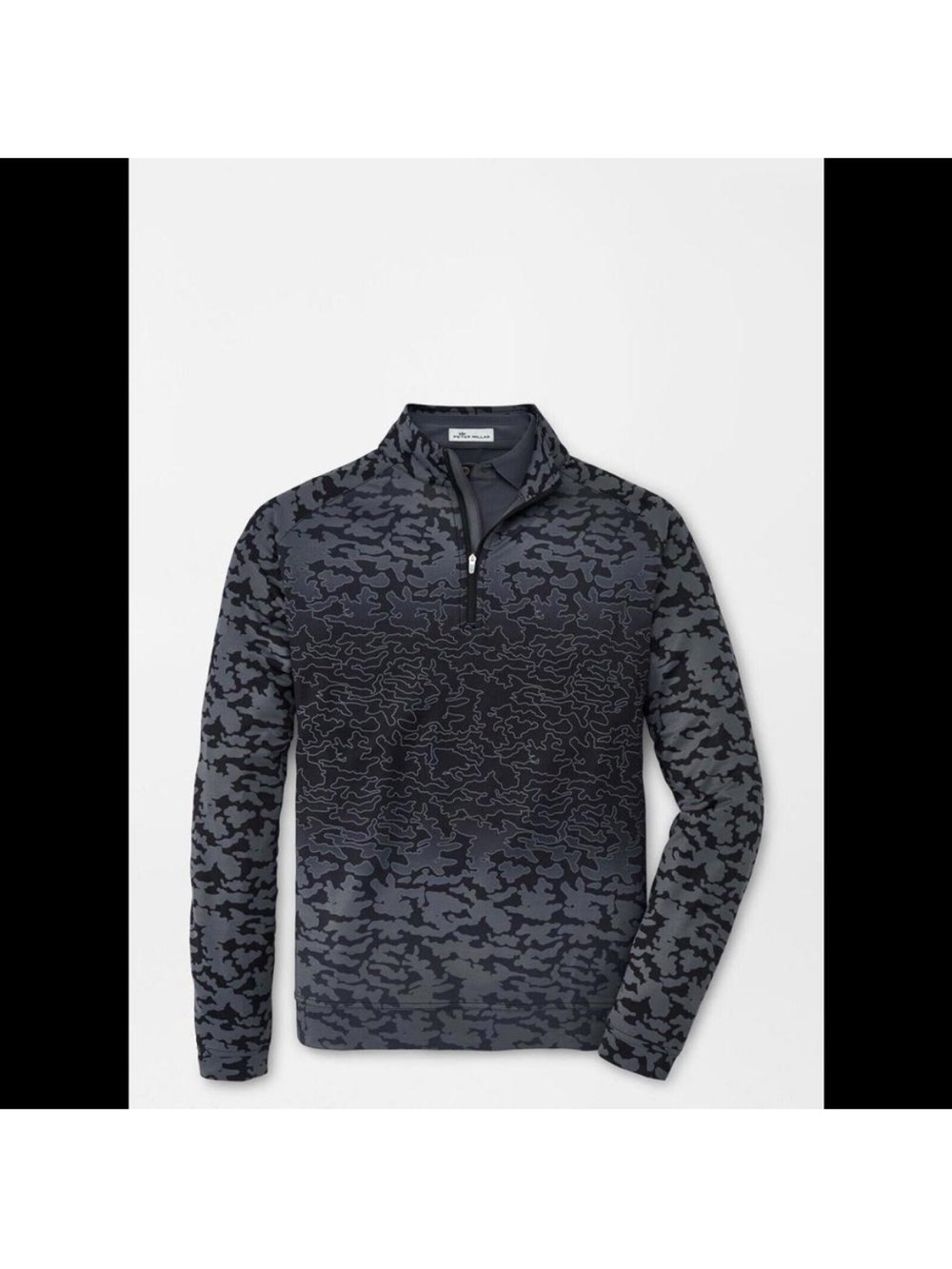 Peter Millar Golf Pullover Crown Sport Perth Camo Print 1/4 Zip Sz M Black